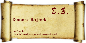 Dombos Bajnok névjegykártya